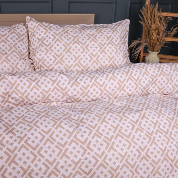 Фото - Комплект постельного белья MirSon Ranforce Elite 17-0948 Abstract Beige 220х240 (2200013165002)